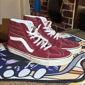 Vans Red and White Skateboard Shoes